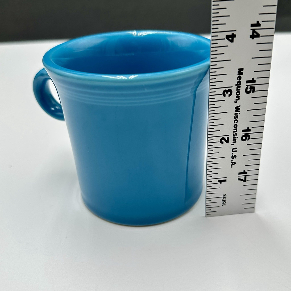 Fiesta Ware Coffee Cup Mug Homer Laughlin HLC O Ring Handle Teal Fiestaware - Picture 9 of 9